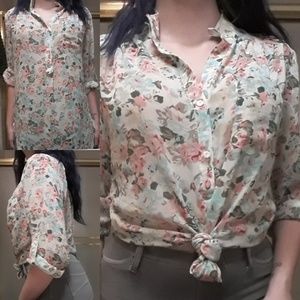Floral button up blouse